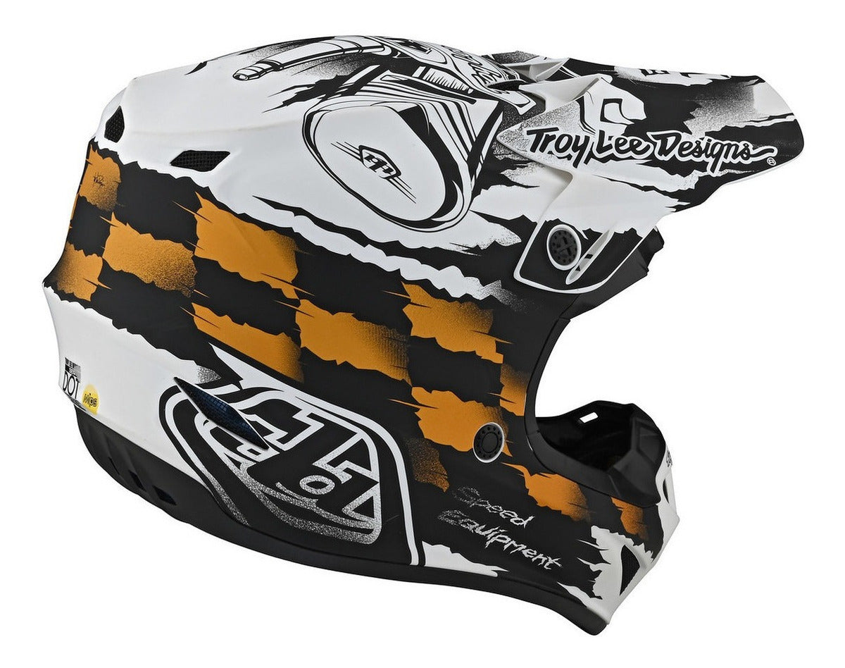 Casco Troy Lee Designs Se4 Polyacrylite Strike White / Black